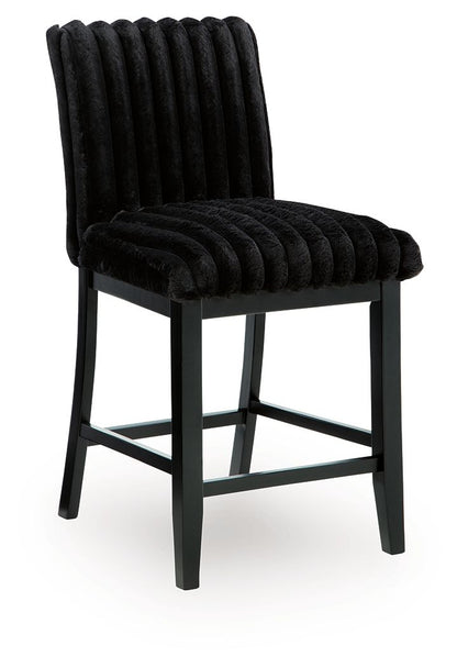 Mervannie - Upholstered Barstool (Set of 2) - Black by Ashley – view 2