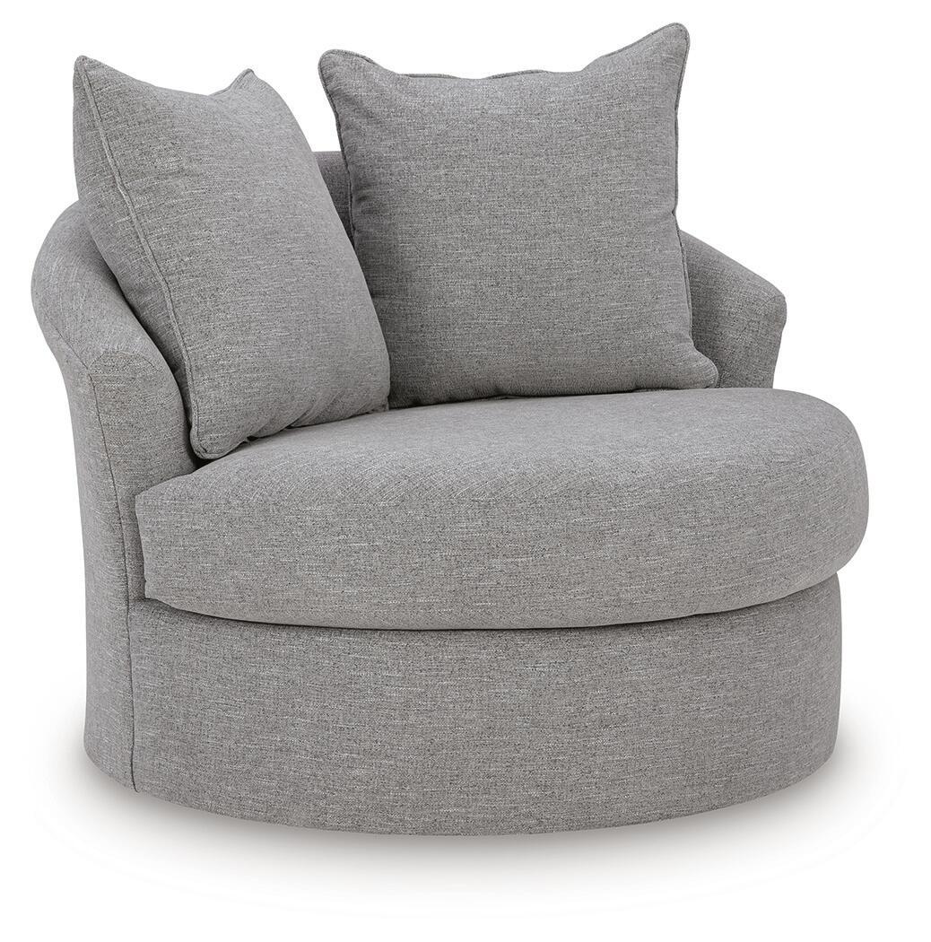 UrbanCrest - Swivel Accent Chair - Pewter by Ashley – Swivel Chairs