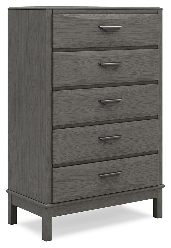 Mazing - Five Drawer Chest - Gray by Ashley – Accent Chests