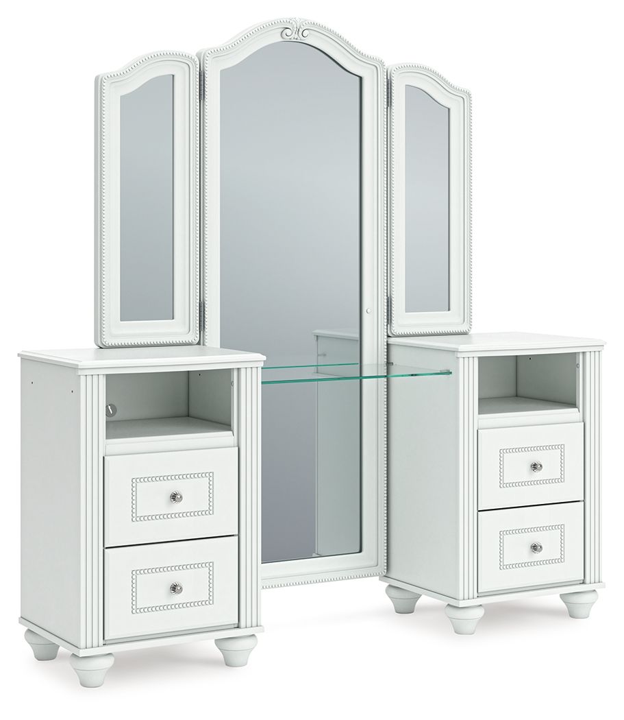 Kozlani - Vanity With Mirror - White by Ashley – Vanity Sets