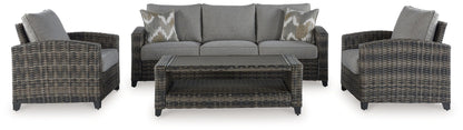 Oasis Court - Sofa, Chairs, Table Set (Set of 4) - Gray by Ashley – view 3