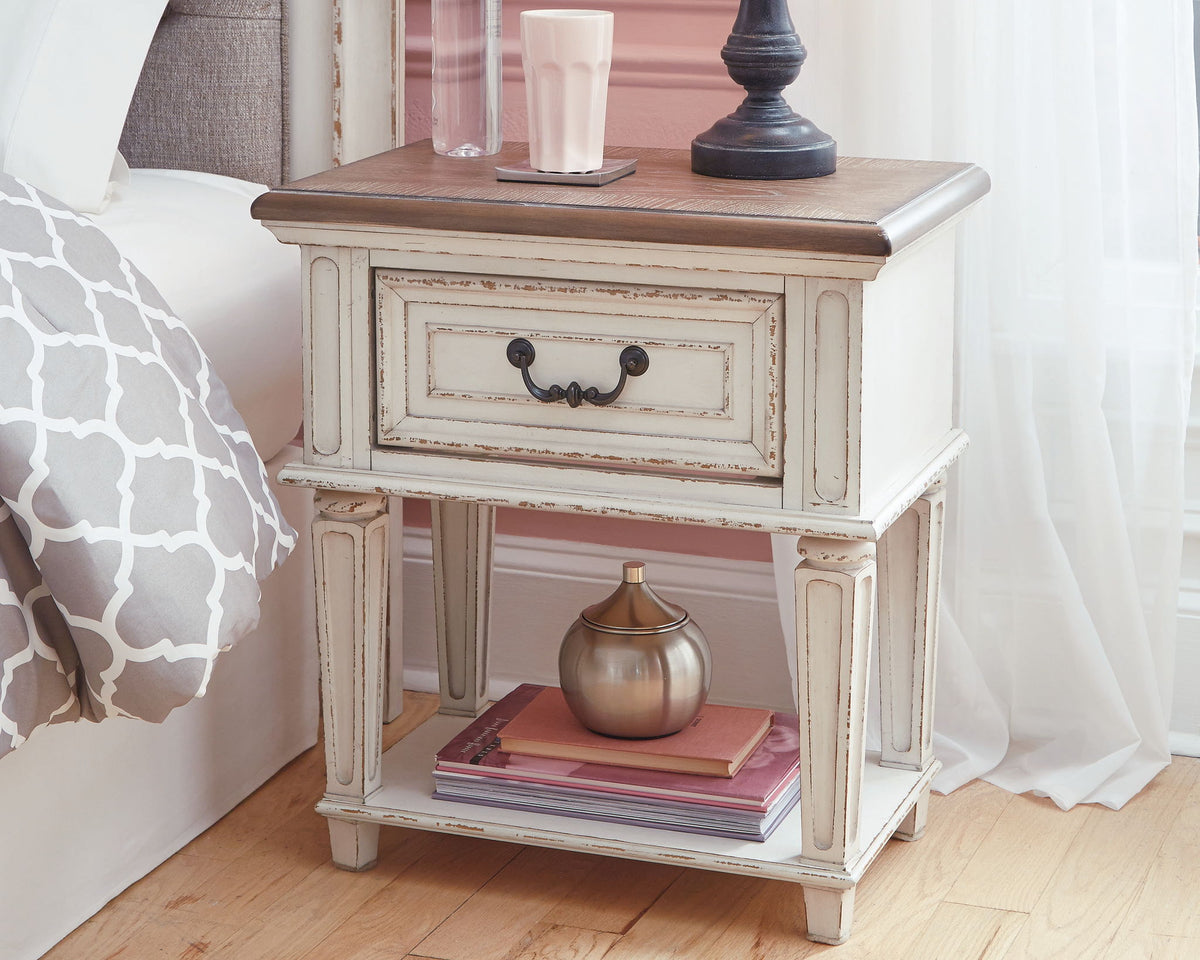 Realyn - One Drawer Night Stand - Chipped White by Ashley – view 3