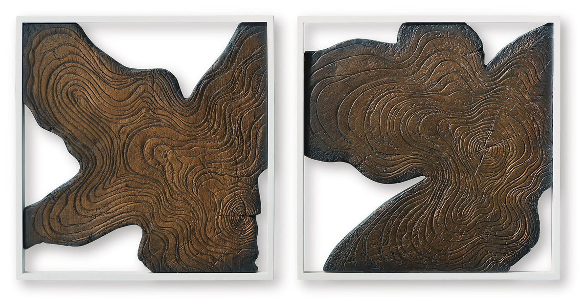 Landley - Wall Decor Set (Set of 2) - Brown / White by Ashley – Wall Decor