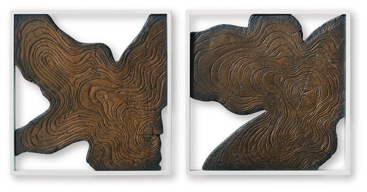 Landley - Wall Decor Set (Set of 2) - Brown / White by Ashley – Wall Decor