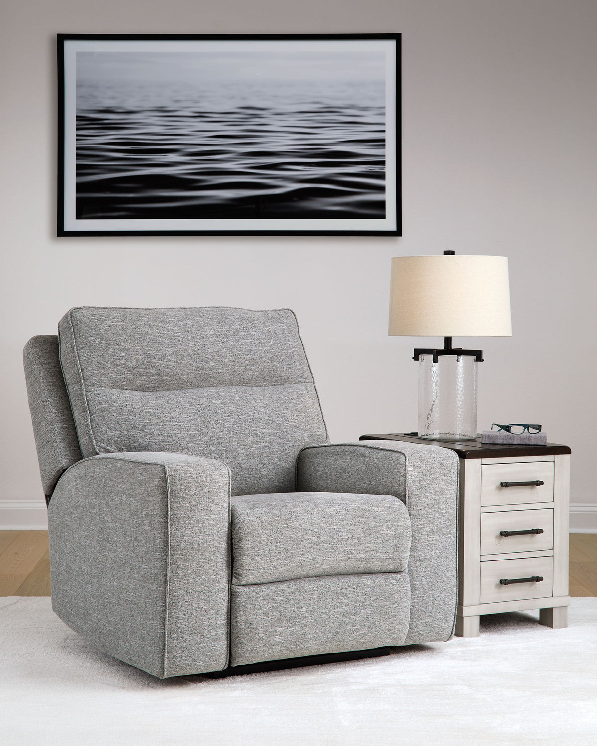 Biscoe - Power Recliner /Adj Headrest - Pewter by Ashley – view 3