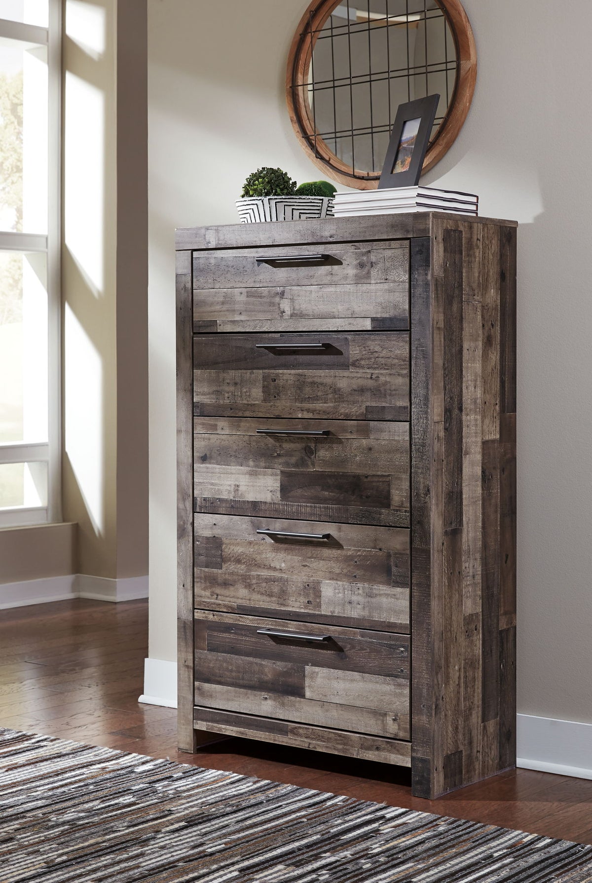 Derekson - Five Drawer Chest - Multi Gray – view 3