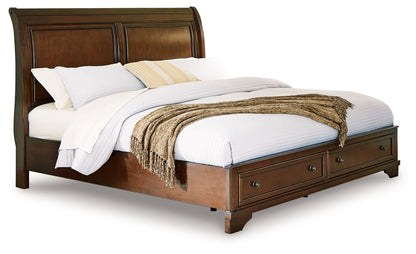 Trellington - Queen Sleigh Storage Bed - Brown by Ashley – Storage Beds