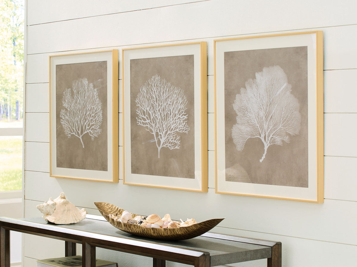 Hendridge - Wall Art Set (Set of 3) - Taupe / White by Ashley – view 2