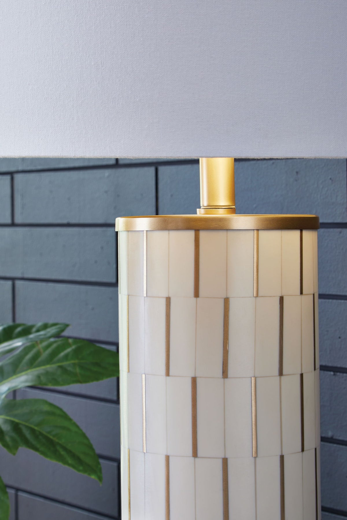 Faridworth - Poly Table Lamp - White / Gold Finish by Ashley – view 3