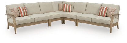 Clare View - 5-Piece Outdoor Sectional - Beige by Ashley – Stationary Sectionals
