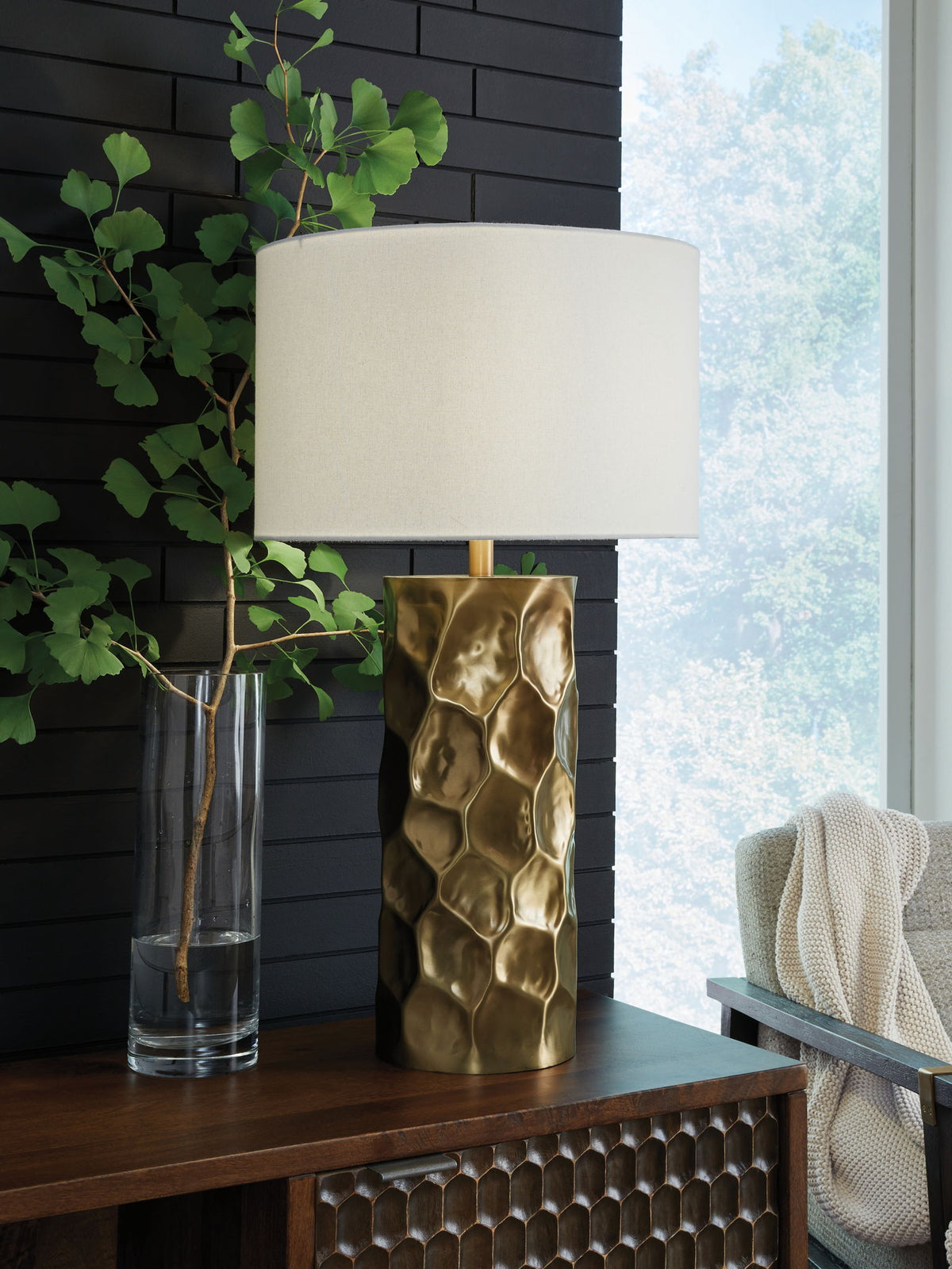 Marshawn - Metal Table Lamp - Gold Finish by Ashley – view 2