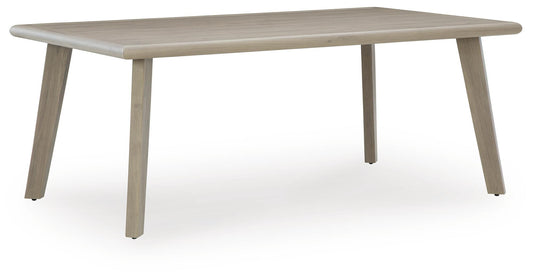 Cliff Trails - Rectangle Dining Table With Umbrella Option - Beige by Ashley – Dining Tables