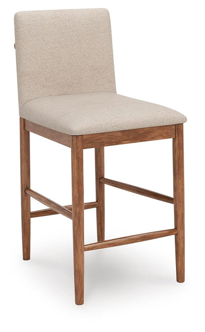 Isanti - Upholstered Barstool (Set of 2) - Light Brown by Ashley – view 2