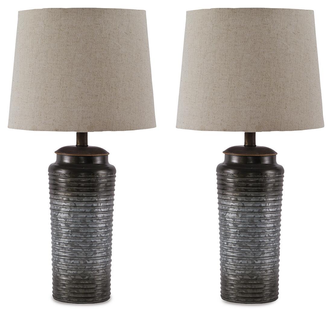 Norbert - Metal Table Lamp (Set of 2) - Gray by Ashley – Table Lamps