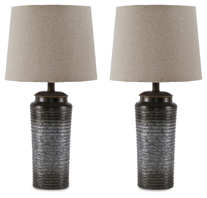 Norbert - Metal Table Lamp (Set of 2) - Gray by Ashley – Table Lamps