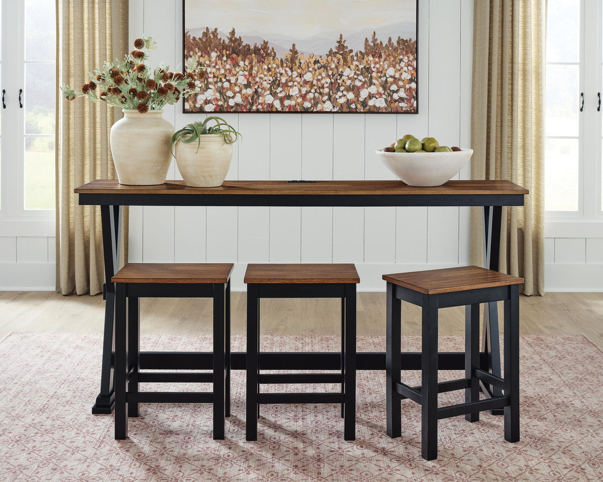 Wildenauer - Rectangular Dining Room Counter Table Set (Set of 4) - Brown / Black by Ashley – view 2