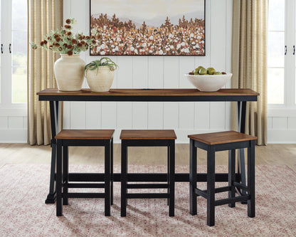 Wildenauer - Rectangular Dining Room Counter Table Set (Set of 4) - Brown / Black by Ashley – view 2