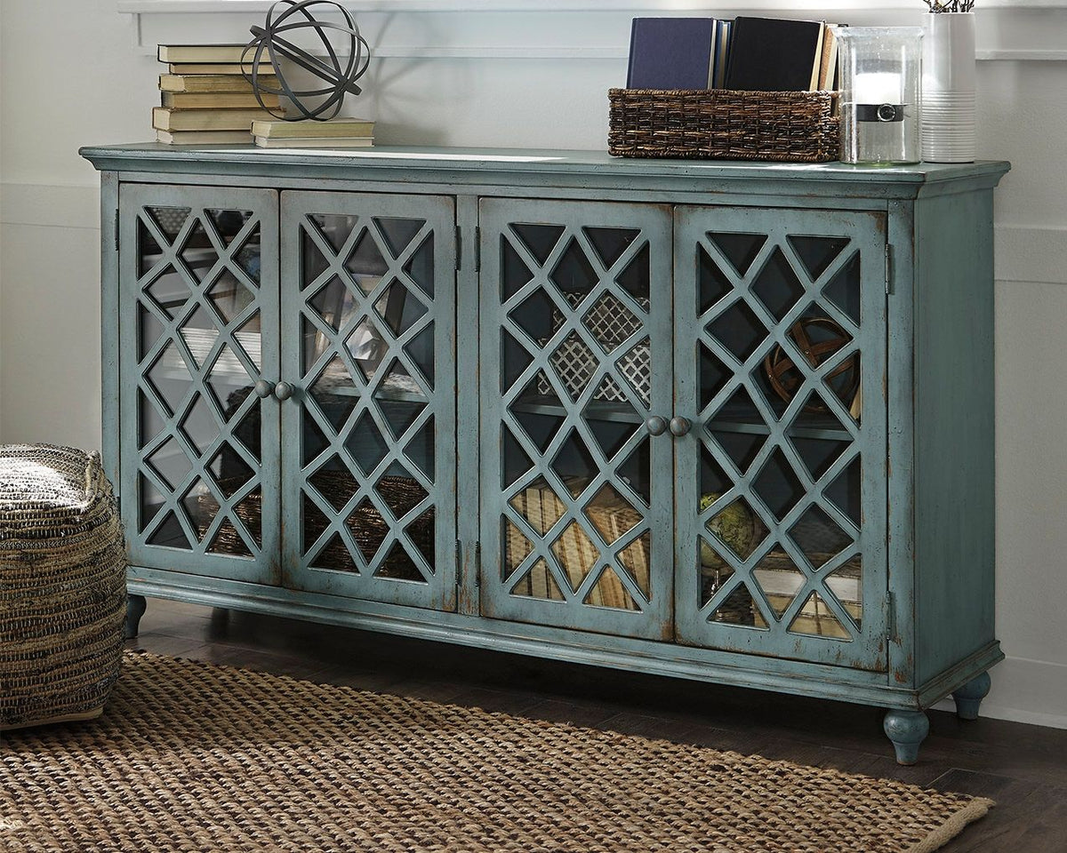 Mirimyn - Accent Cabinet - Vintage Finish - Antique Teal by Ashley – view 3