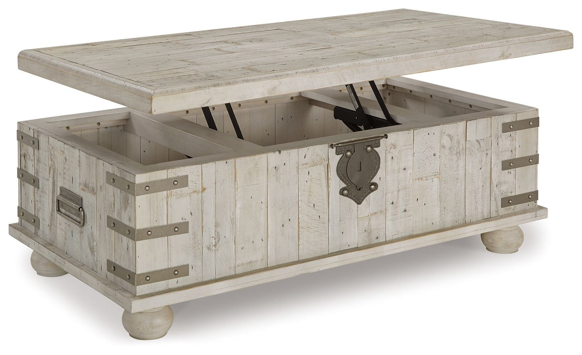 Carynhurst - Lift Top Cocktail Table - White Wash Gray by Ashley – view 2