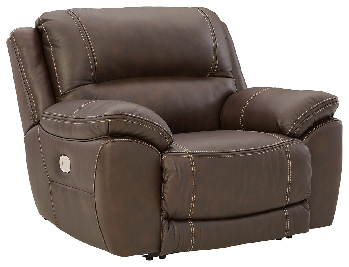 Dunleith - Zero Wall Recliner w/PWR HDRST - Chocolate by Ashley – Reclining Chairs