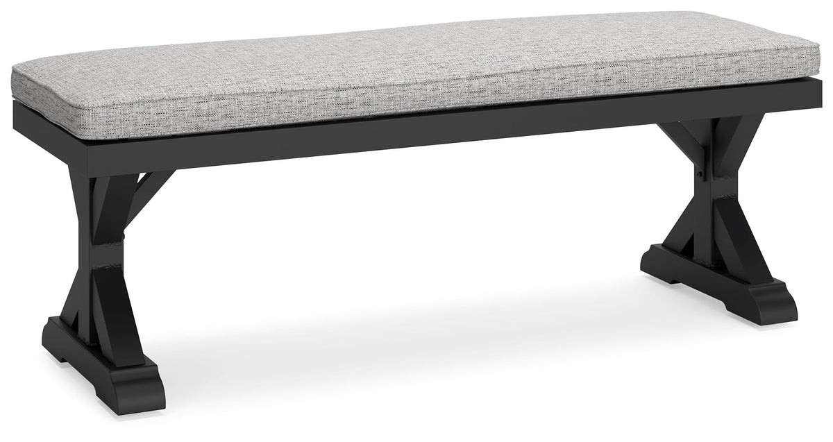 Beachcroft - Bench With Cushion - Black / Light Gray by Ashley – Benches