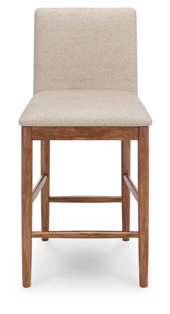 Isanti - Upholstered Barstool (Set of 2) - Light Brown by Ashley – view 3