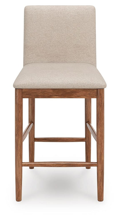 Isanti - Upholstered Barstool (Set of 2) - Light Brown by Ashley – view 3