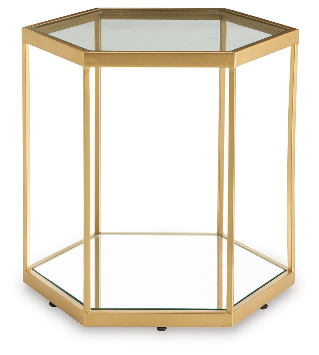 Veerwick - Accent Cocktail Table - Gold Finish by Ashley – view 3
