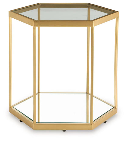 Veerwick - Accent Cocktail Table - Gold Finish by Ashley – view 3
