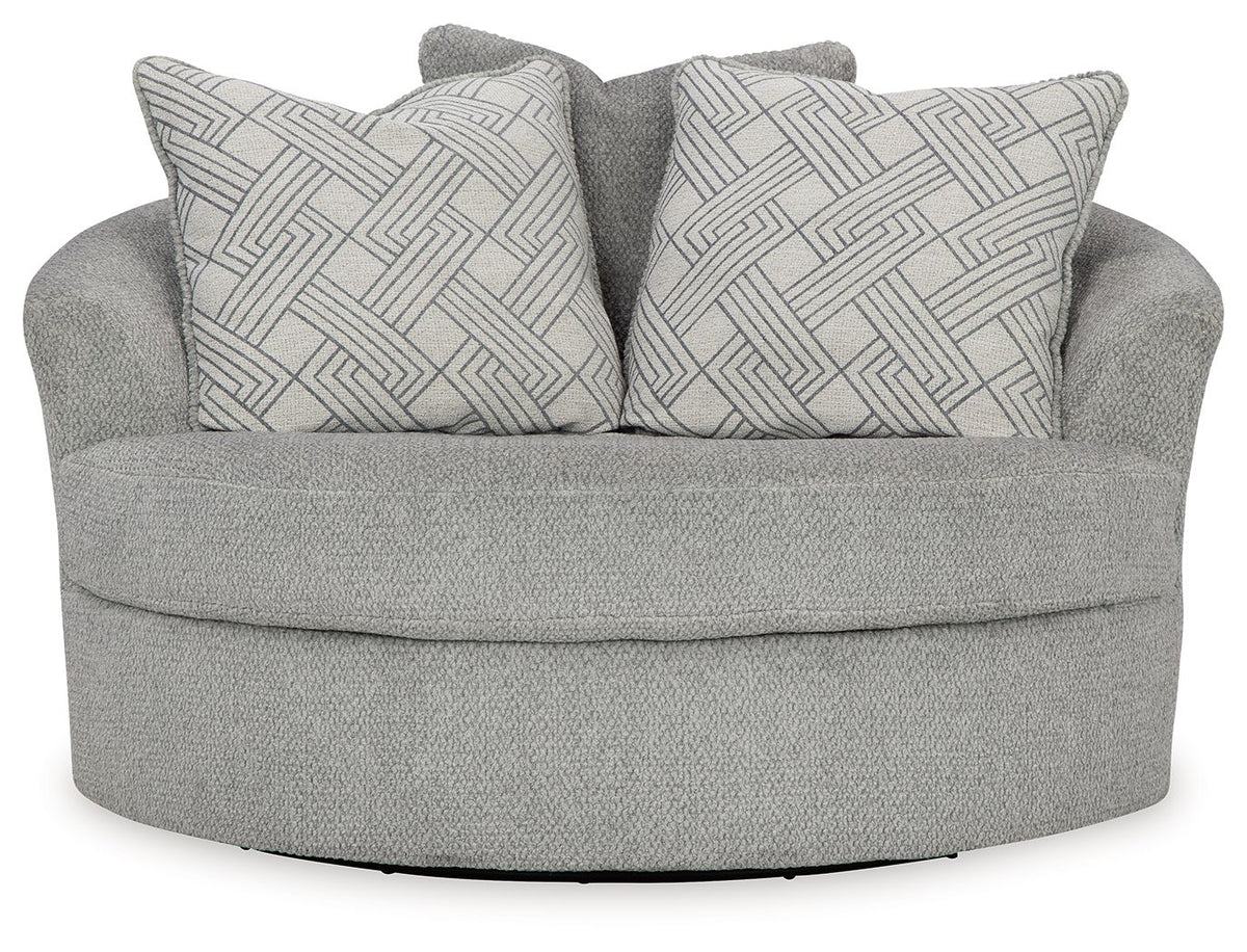 Casselbury - Oversized Swivel Accent Chair - Cement by Ashley – view 3
