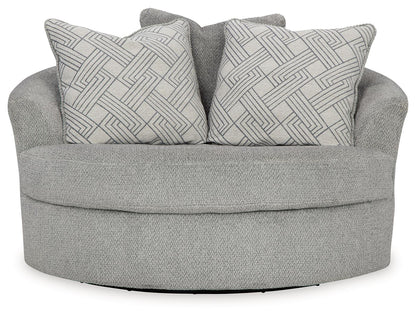 Casselbury - Oversized Swivel Accent Chair - Cement by Ashley – view 3