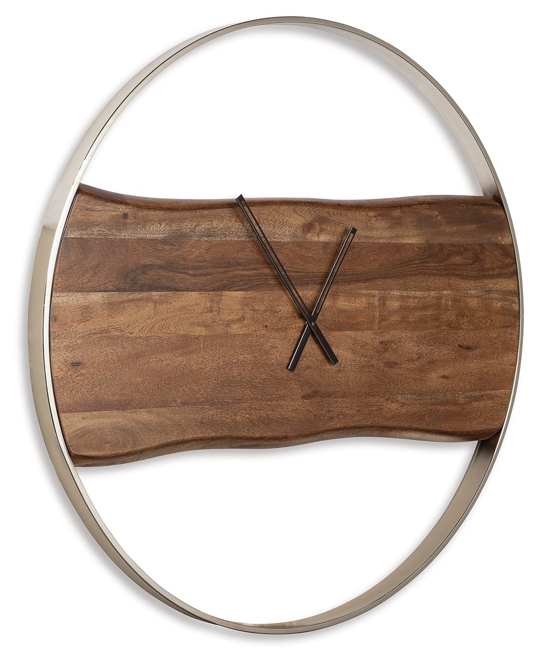 Panchali - Wall Clock - Brown / Silver Finish by Ashley – Wall Clocks