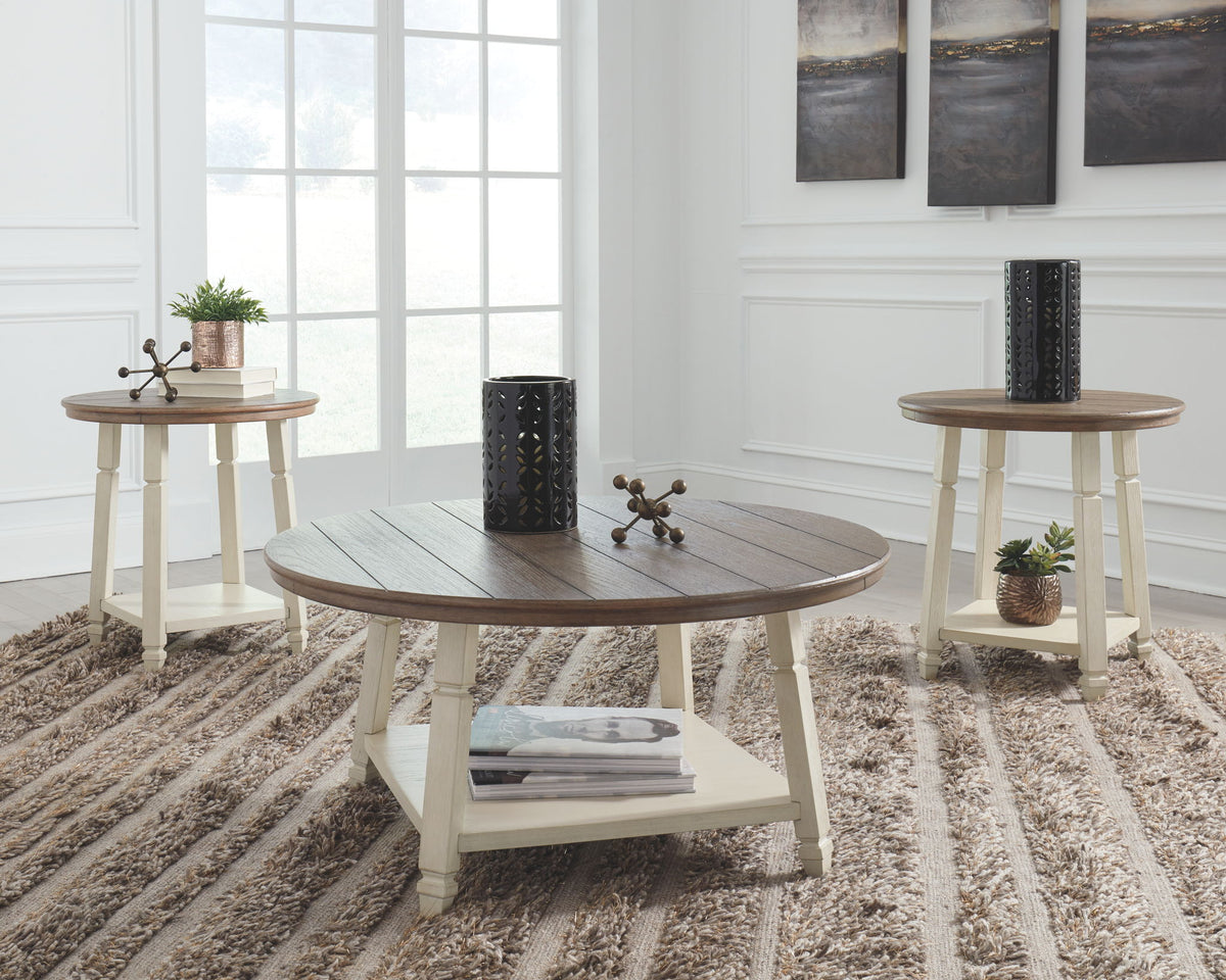 Bolanbrook - Occasional Table Set (Set of 3) - White / Brown / Beige by Ashley – view 2