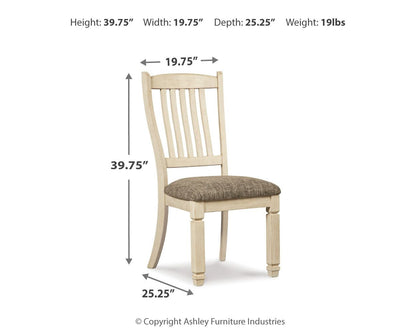 Bolanburg - Dining UPH Side Chair (Set of 2) - Rake Back - Brown / Beige by Ashley – view 2