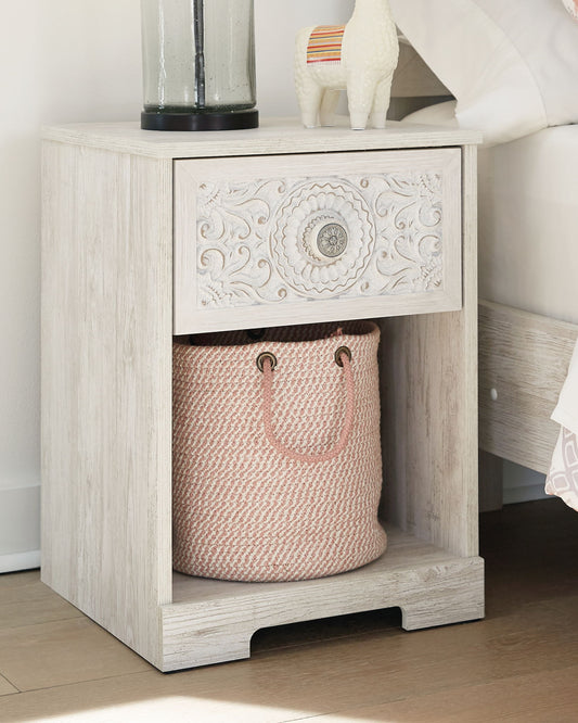 Paxberry - One Drawer Night Stand - Whitewash by Ashley – view 2