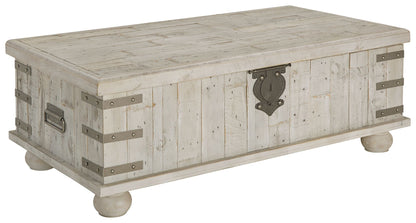 Carynhurst - Lift Top Cocktail Table - White Wash Gray by Ashley – Cocktail Tables