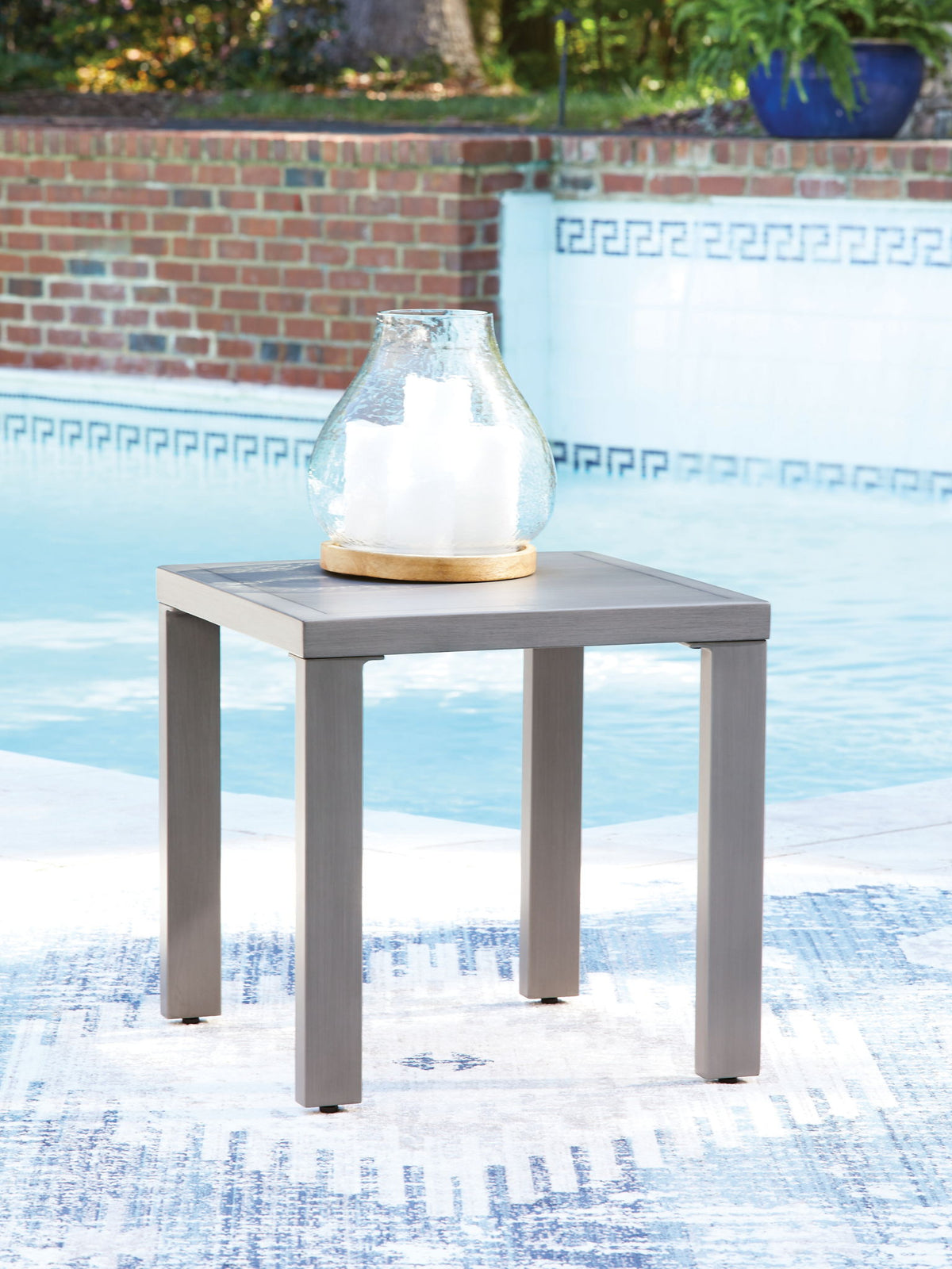 Half Moon Beach - Square End Table - Gray by Ashley – view 2