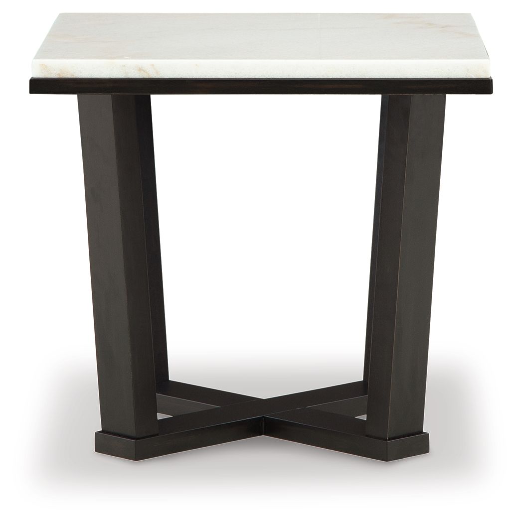 Fostead - Square End Table - White / Espresso by Ashley – view 2