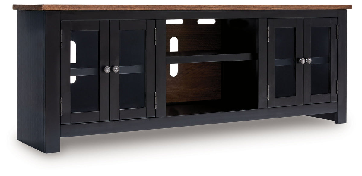 Wildenauer - XL TV Stand With Fireplace Option - Brown / Black by Ashley – view 2