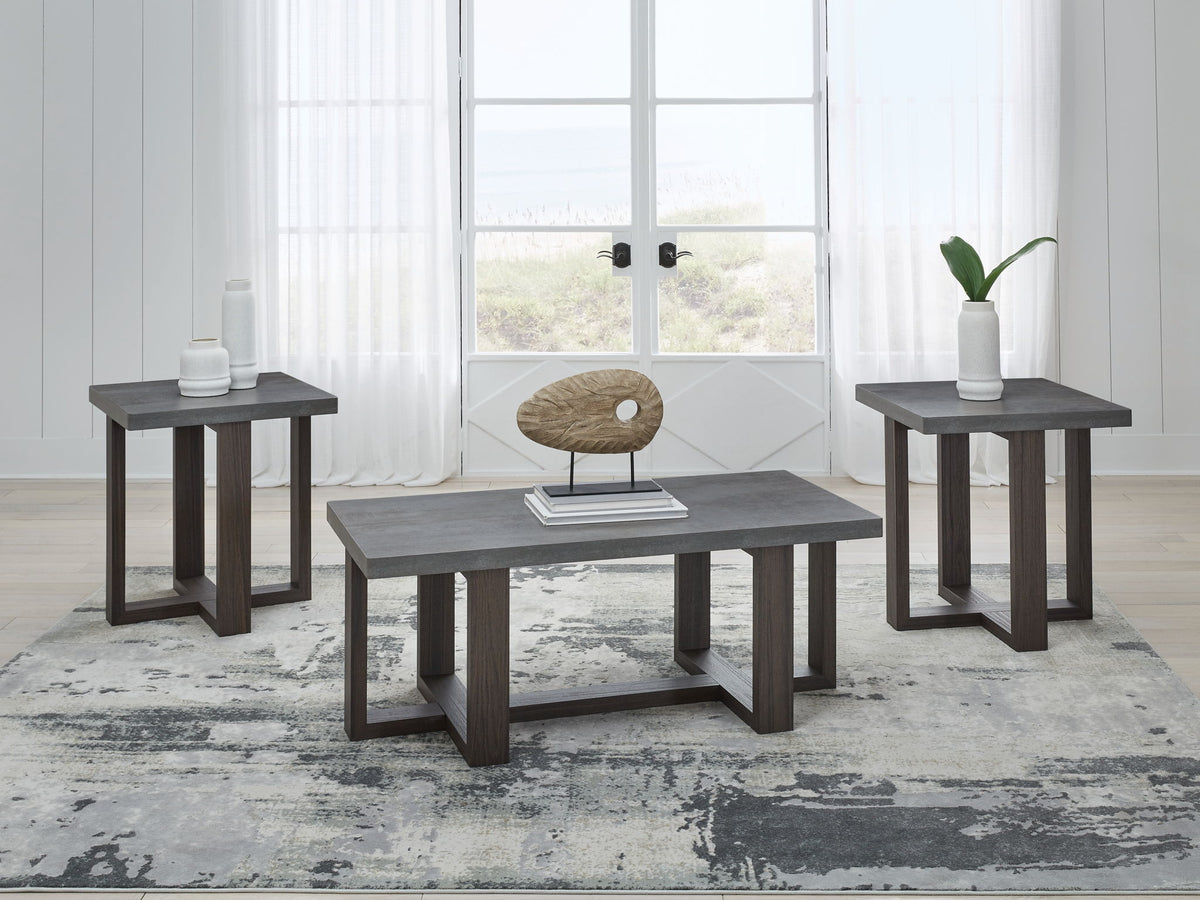 Dynnford - Occasional Table Set (Set of 3) - Gray / Brown by Ashley – view 4