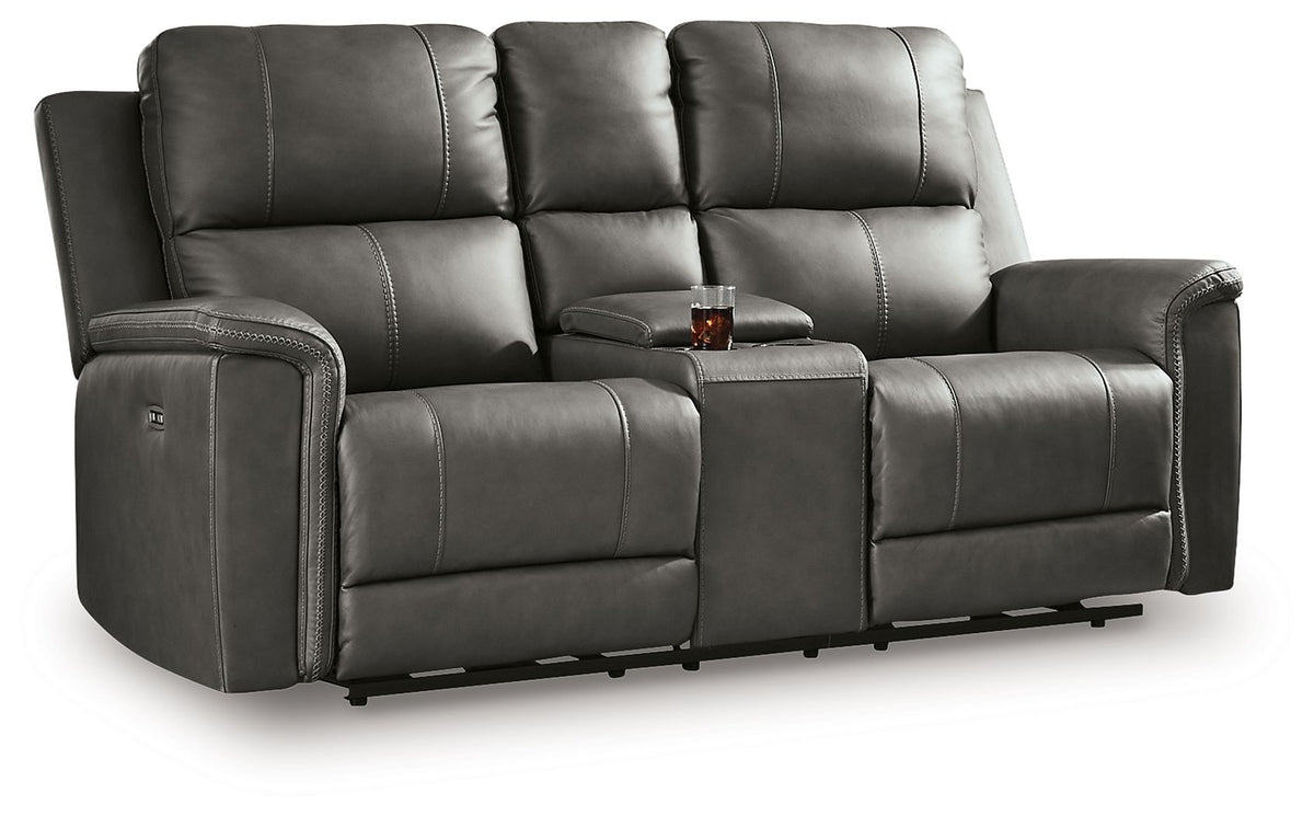 Bleckley - Power Reclining Loveseat With Console / Adjustable Headrest by Ashley – Reclining Loveseats