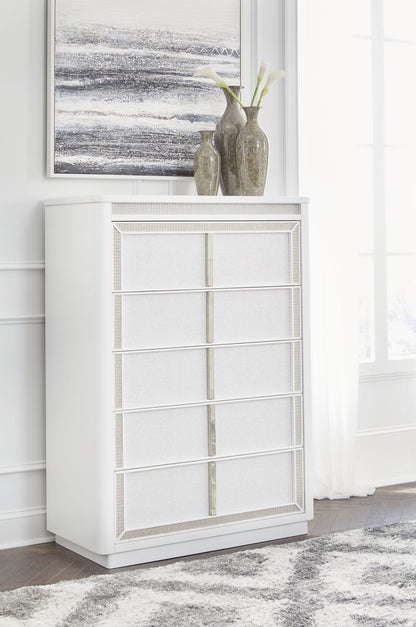 Chalanna - Five Drawer Chest - White by Ashley – view 3