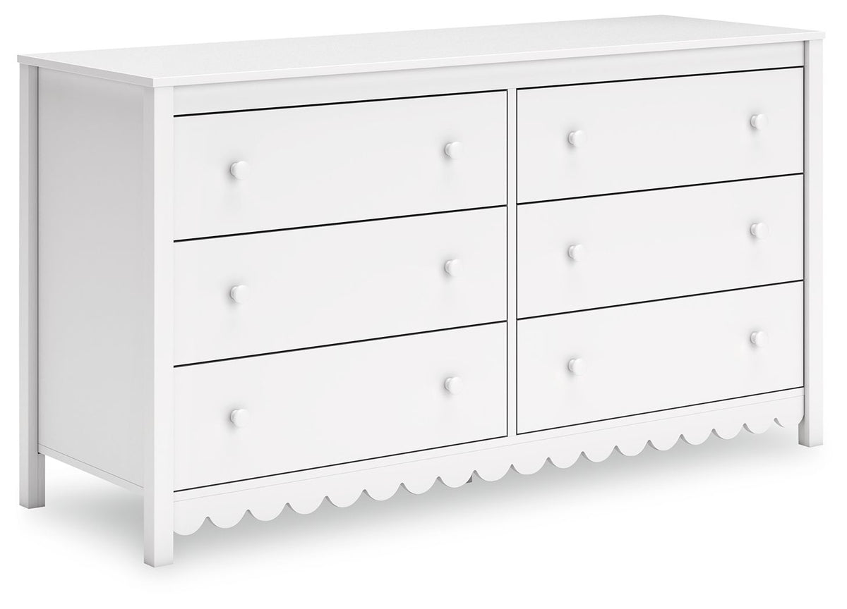 Hallityn - Six Drawer Dresser - White by Ashley – Dressers