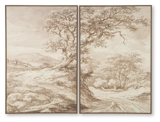Stormish - Wall Art Set (Set of 2) - Beige / Brown by Ashley – Canvas Art Sets