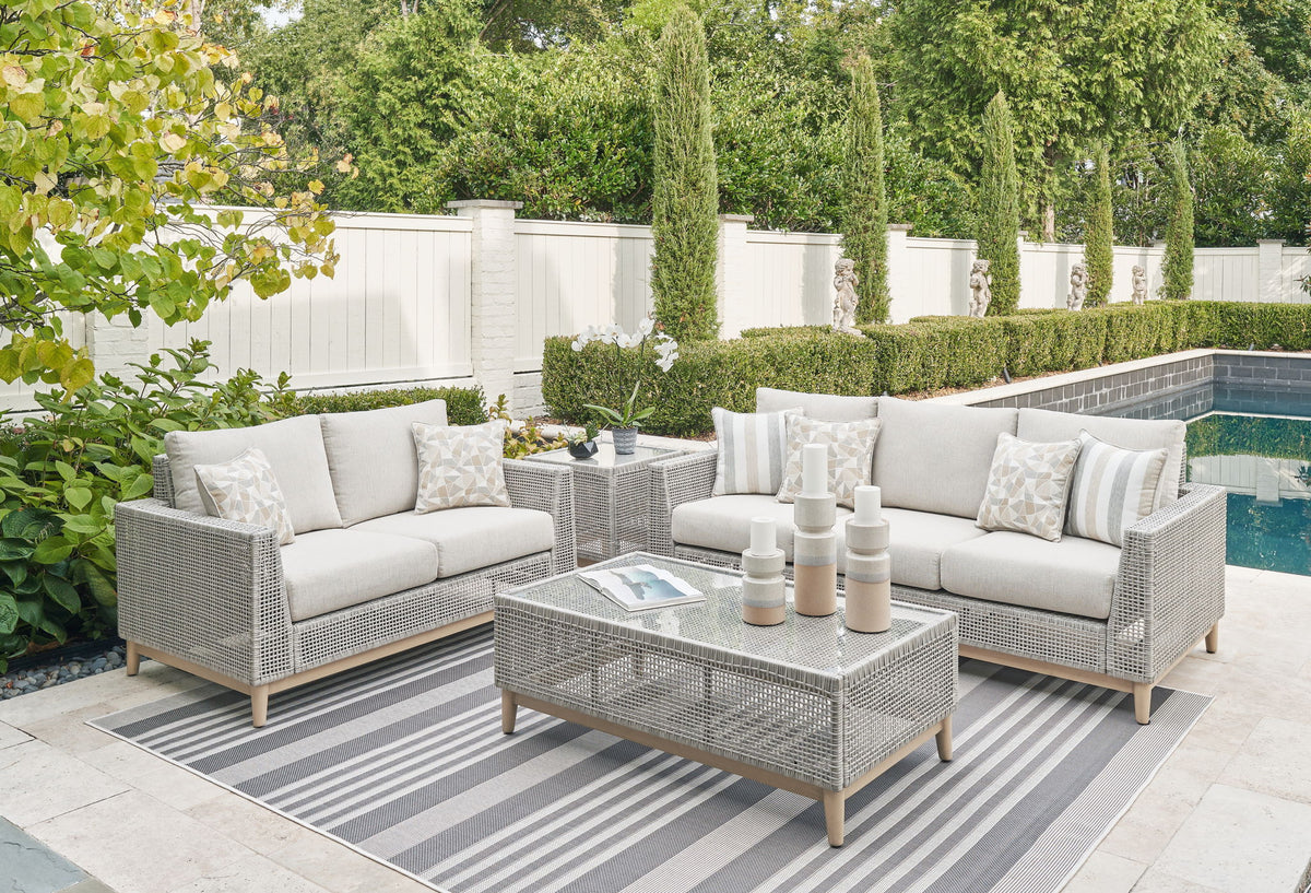 Seton Creek - 4 Pc. - Lounge Set - Gray by Ashley – 4 Piece Outdoor Sets