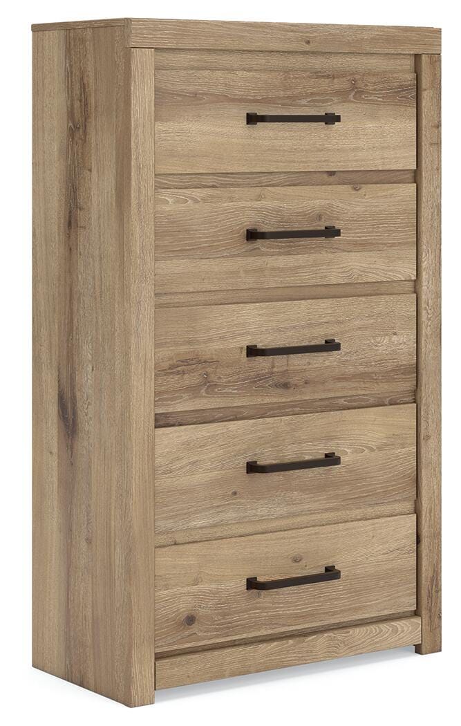 Brozmont - Five Drawer Chest - Tan – Accent Chests