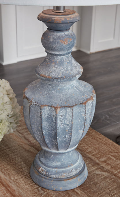 Cylerick - Terracotta Table Lamp - Antique Blue by Ashley – view 2
