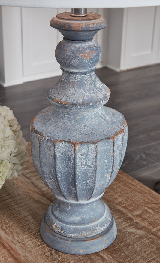 Cylerick - Terracotta Table Lamp - Antique Blue by Ashley – view 2