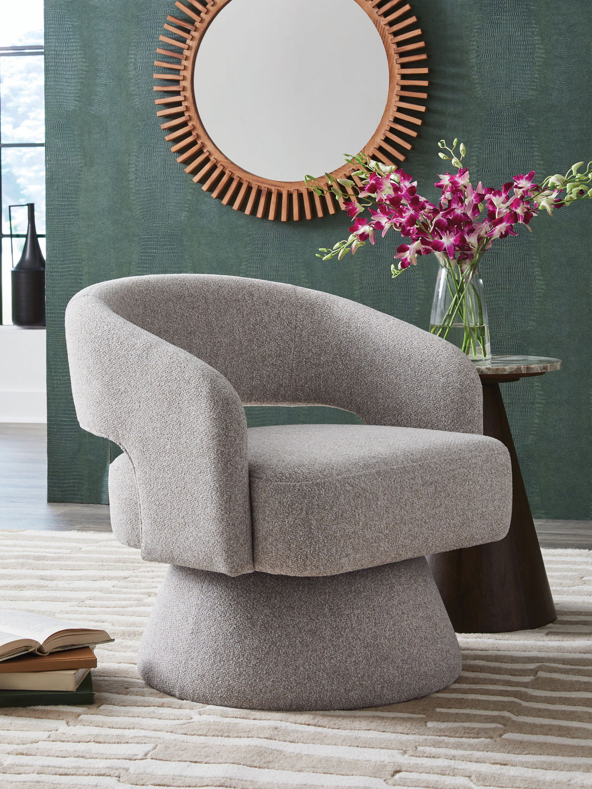 Nashkins - Swivel Accent Chair - Pebble by Ashley – view 3