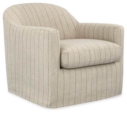 Valwick - Swivel Accent Chair - Cream / Brown by Ashley – Swivel Chairs